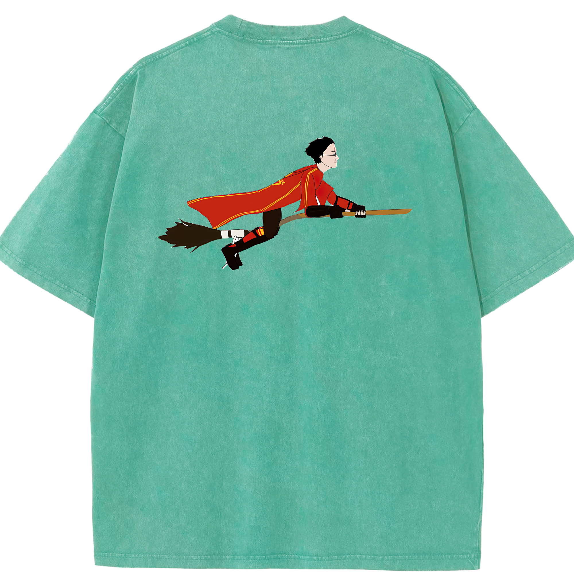 （画像用） Harry Potter ハリー・ポッターシリーズ 綿100% ヴィンテージ風 半袖Tシャツ（背面プリント）